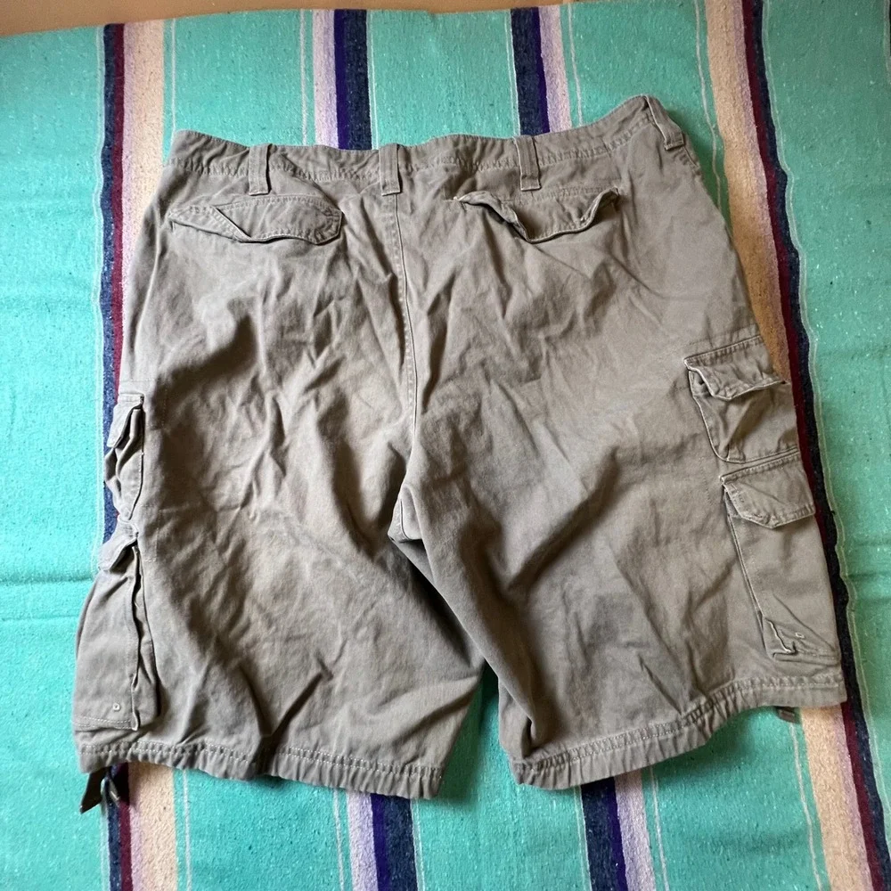 Lee Cargo Shorts Mens 40 Khaki Tan Dungarees Cotton Utility Workwear Hiking